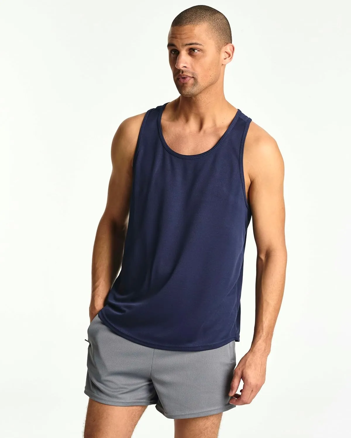 Real Essentials 5 Pack: Men's Mesh Y-Back Muscle Tank Top - Gym Workout & Bodybuilding Fitness (Available in Big & Tall)