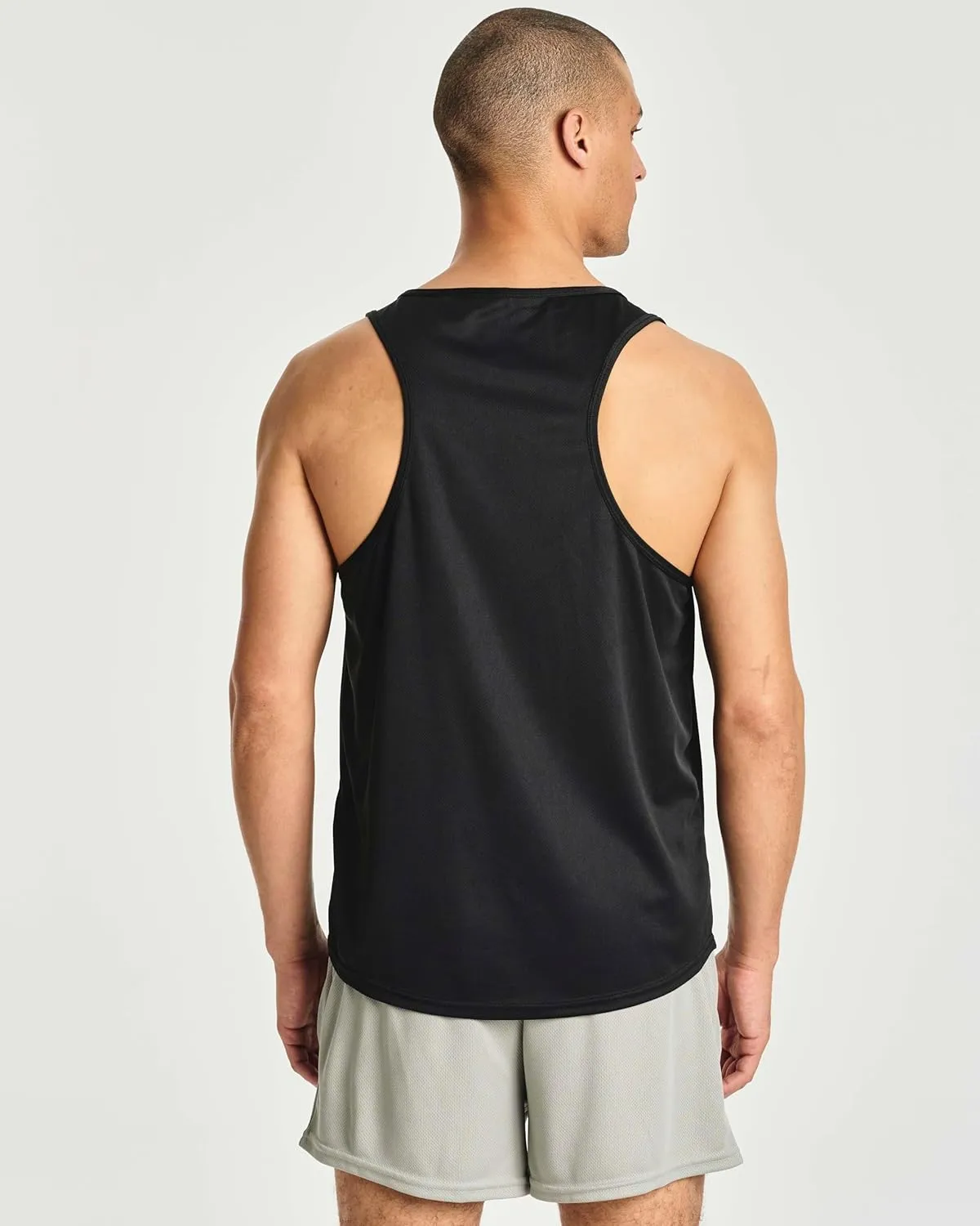 Real Essentials 5 Pack: Men's Mesh Y-Back Muscle Tank Top - Gym Workout & Bodybuilding Fitness (Available in Big & Tall)