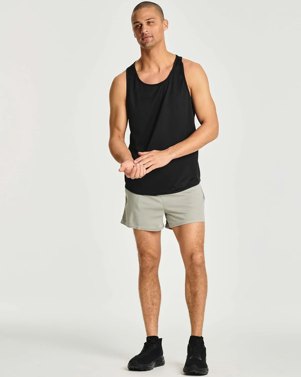Real Essentials 5 Pack: Men's Mesh Y-Back Muscle Tank Top - Gym Workout & Bodybuilding Fitness (Available in Big & Tall)