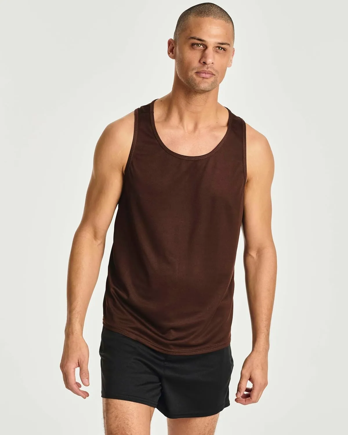 Real Essentials 5 Pack: Men's Mesh Y-Back Muscle Tank Top - Gym Workout & Bodybuilding Fitness (Available in Big & Tall)