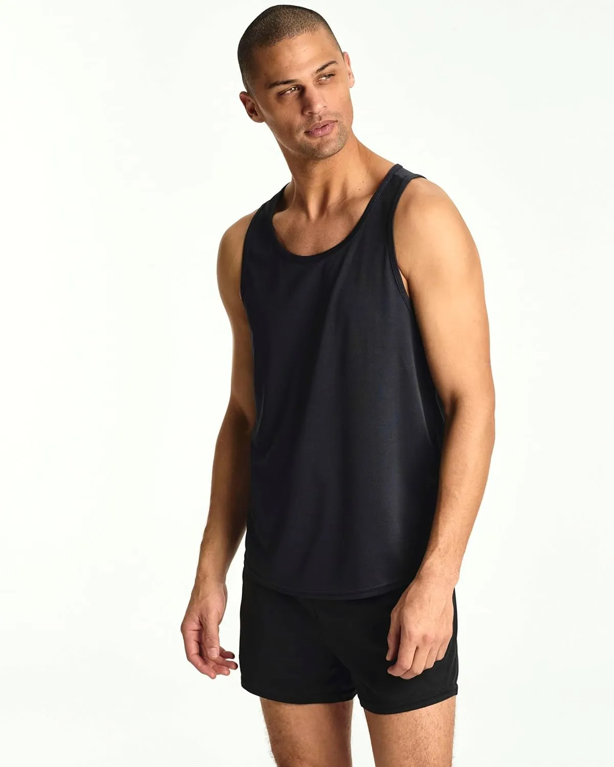 Real Essentials 5 Pack: Men's Mesh Y-Back Muscle Tank Top - Gym Workout & Bodybuilding Fitness (Available in Big & Tall)