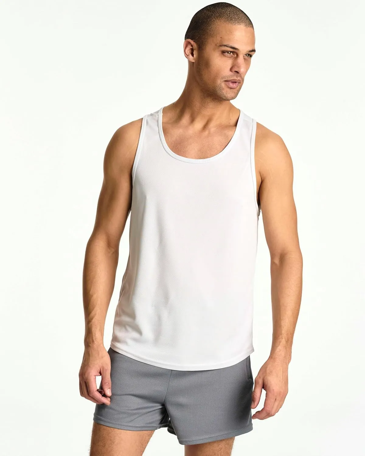 Real Essentials 5 Pack: Men's Mesh Y-Back Muscle Tank Top - Gym Workout & Bodybuilding Fitness (Available in Big & Tall)
