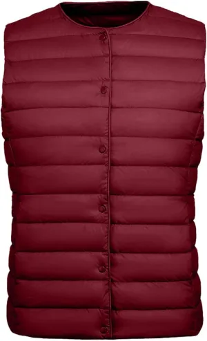 SHAOBGE Puffer Pullover Jacket Womens Women'S Collarless Down Wear Vest V Neck Light Light Down Jacket Warm