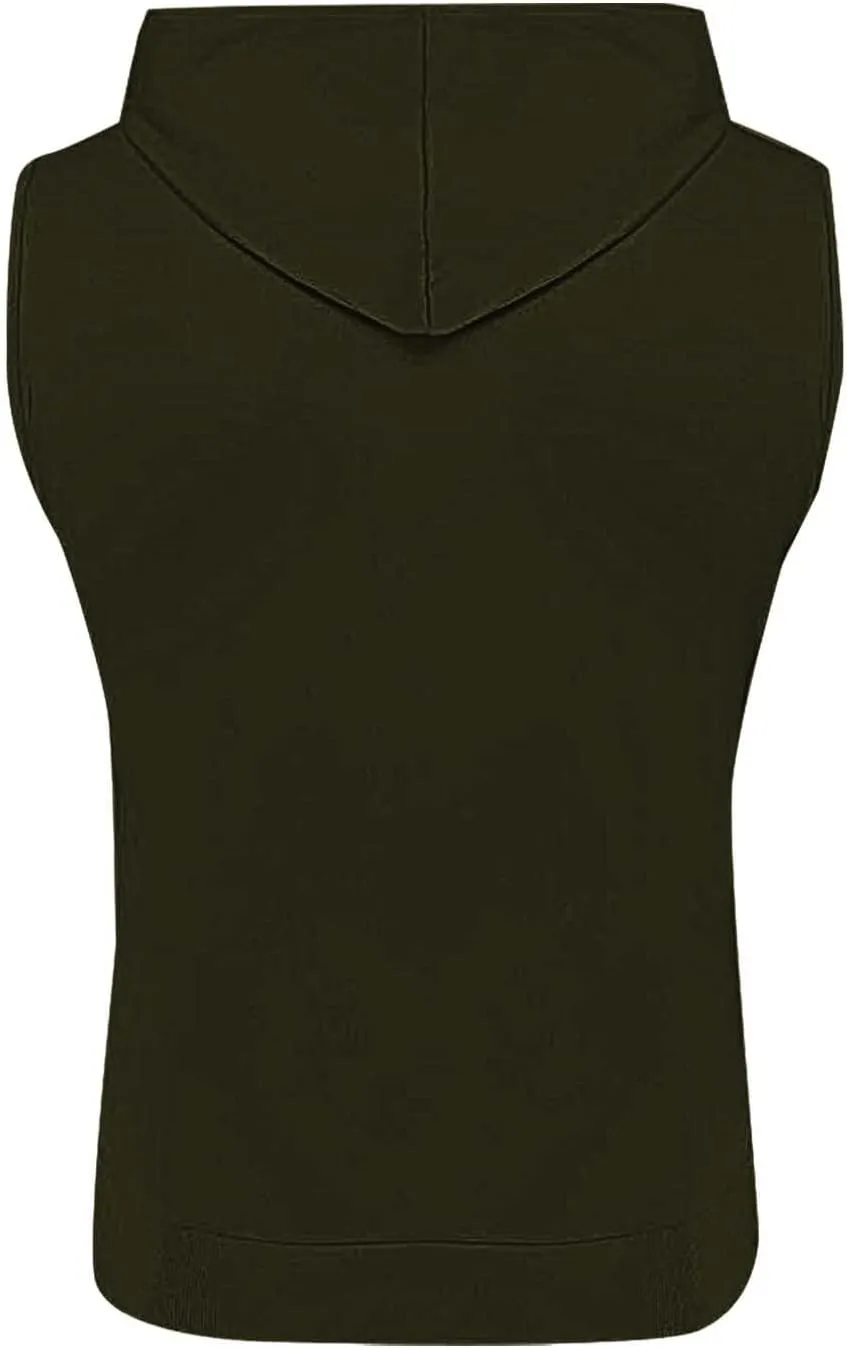 Sleeveless Hoodies for Men Hooded Tank Top Men Sun Palm Tree Summer Tops Muscle Shirts Gym Athletic Shirt Graphic Tee