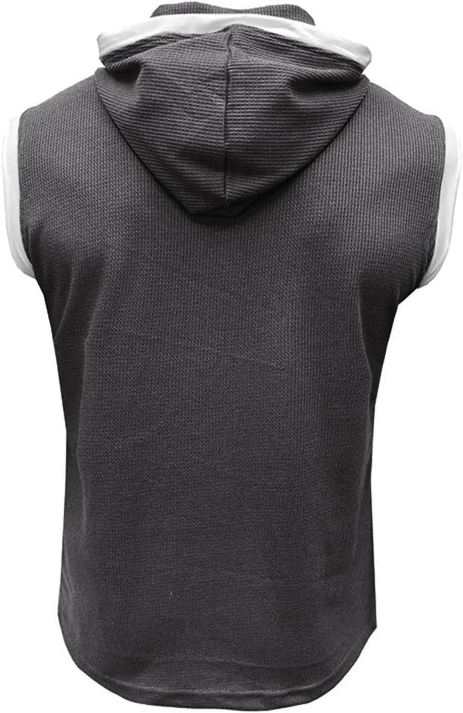 Sleeveless Hoodies for Men Waffle Tank Tops Hoodie Summer Muscle Gym Shirts Bodybuilding Casual Beach Hippie T Shirt