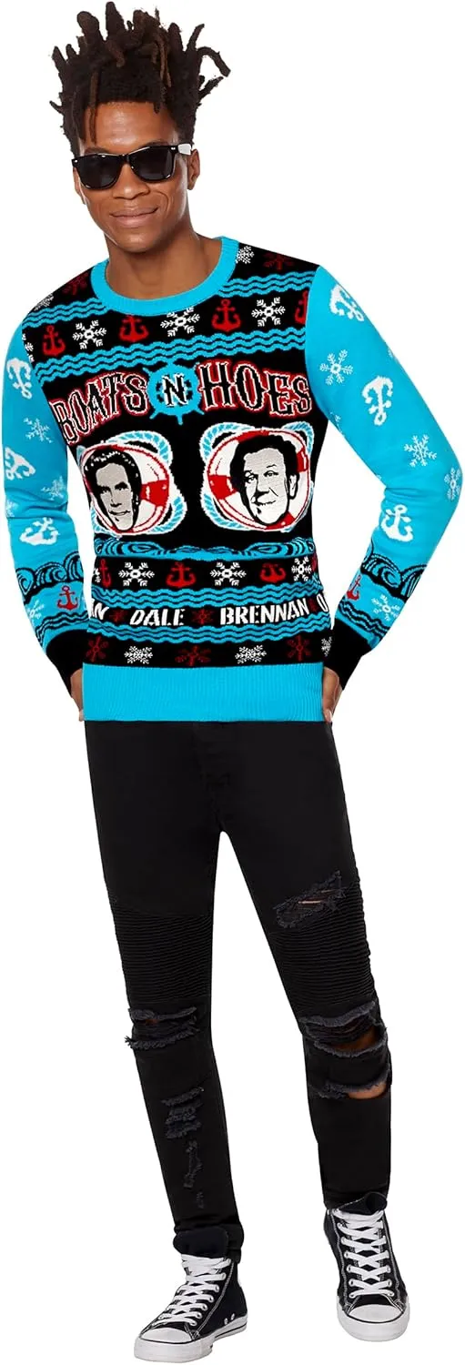 Spirit Halloween Light-Up Boats 'N Hoes Step Brothers Ugly Christmas Sweater | Light-Up Christmas Sweater
