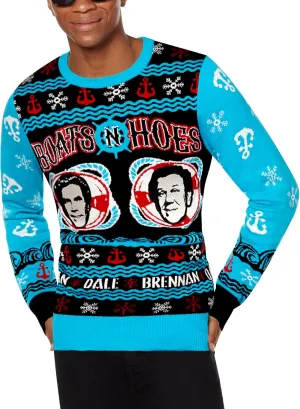 Spirit Halloween Light-Up Boats 'N Hoes Step Brothers Ugly Christmas Sweater | Light-Up Christmas Sweater