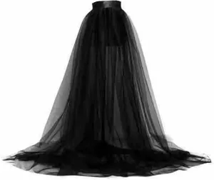 Springcmy Women Tulle Tutu Long Skirts Wedding Party Cocktail Prom Bandage Mesh Maxi Dress Overskirt Overlay Long Bridal