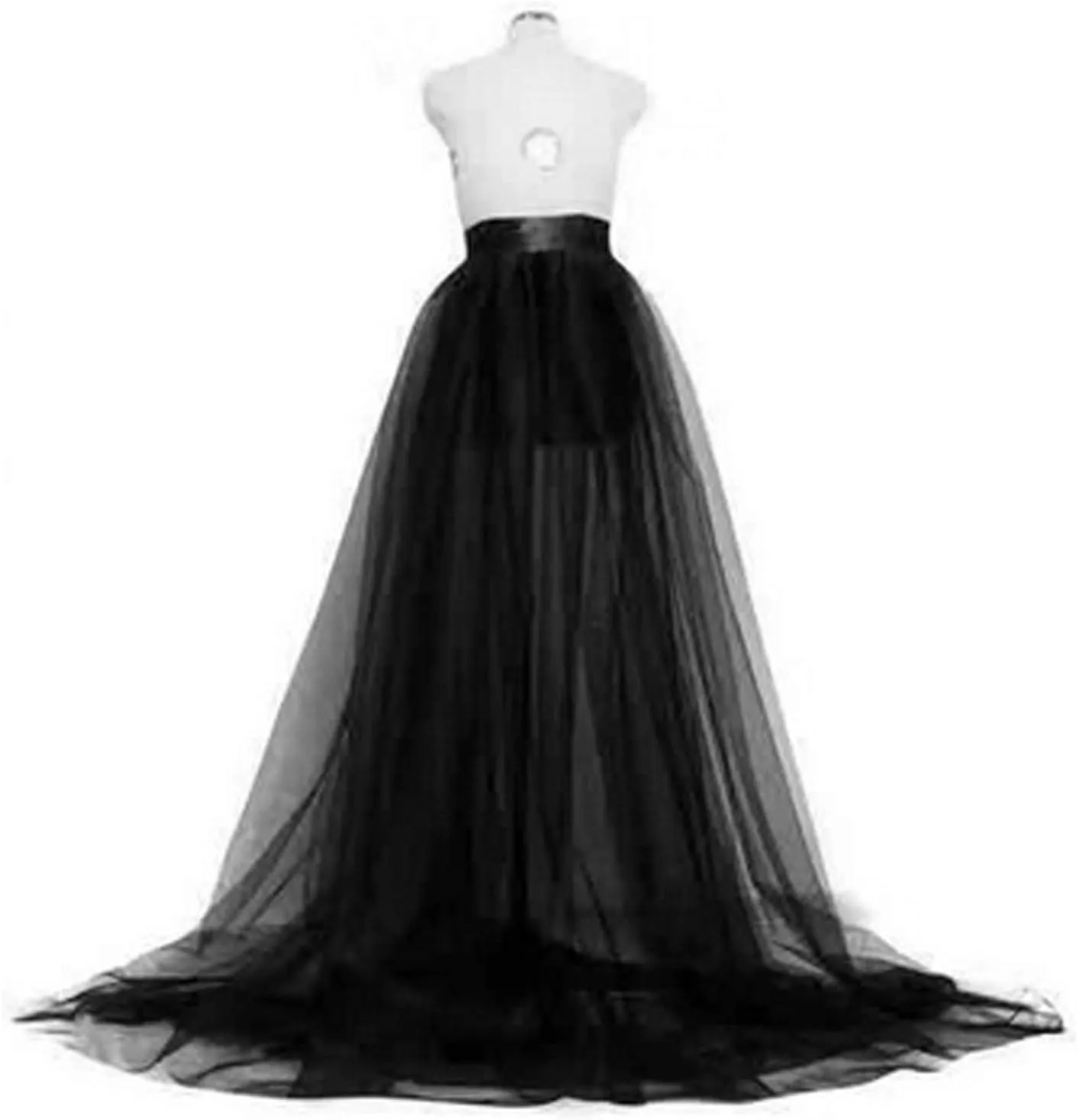 Springcmy Women Tulle Tutu Long Skirts Wedding Party Cocktail Prom Bandage Mesh Maxi Dress Overskirt Overlay Long Bridal