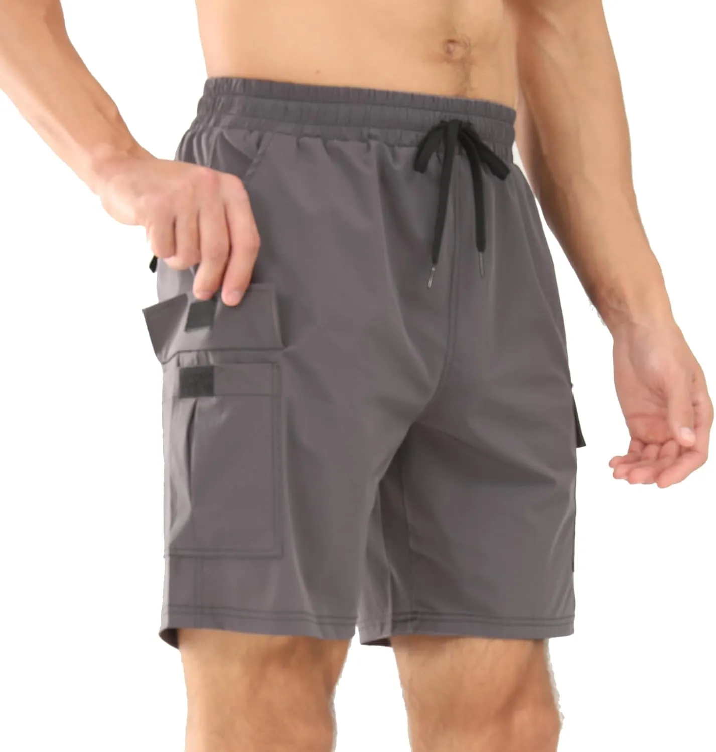 Surenow Men's Athletic Running Shorts Quick Dry Hiking Shorts Men Lightweight Sports Gym Shorts Workout Gym Short for Men