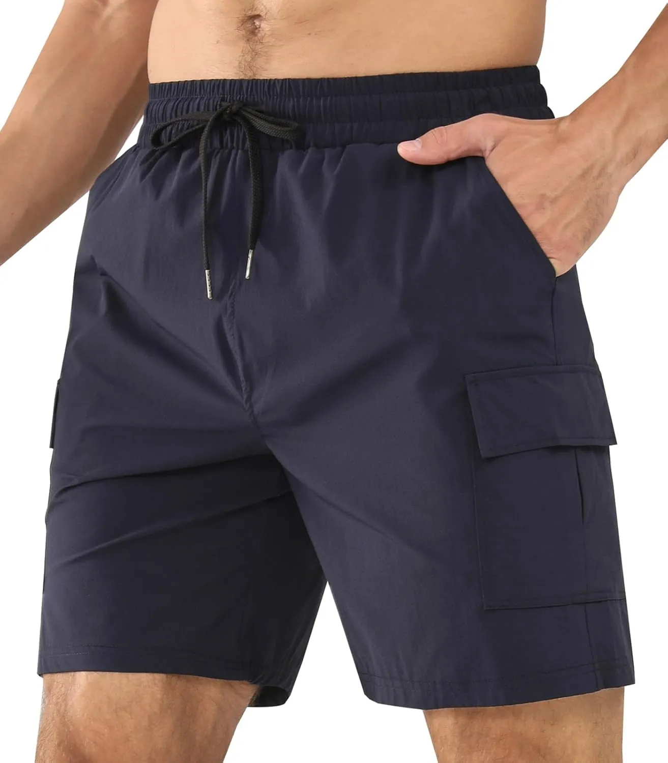 Surenow Men's Athletic Running Shorts Quick Dry Hiking Shorts Men Lightweight Sports Gym Shorts Workout Gym Short for Men