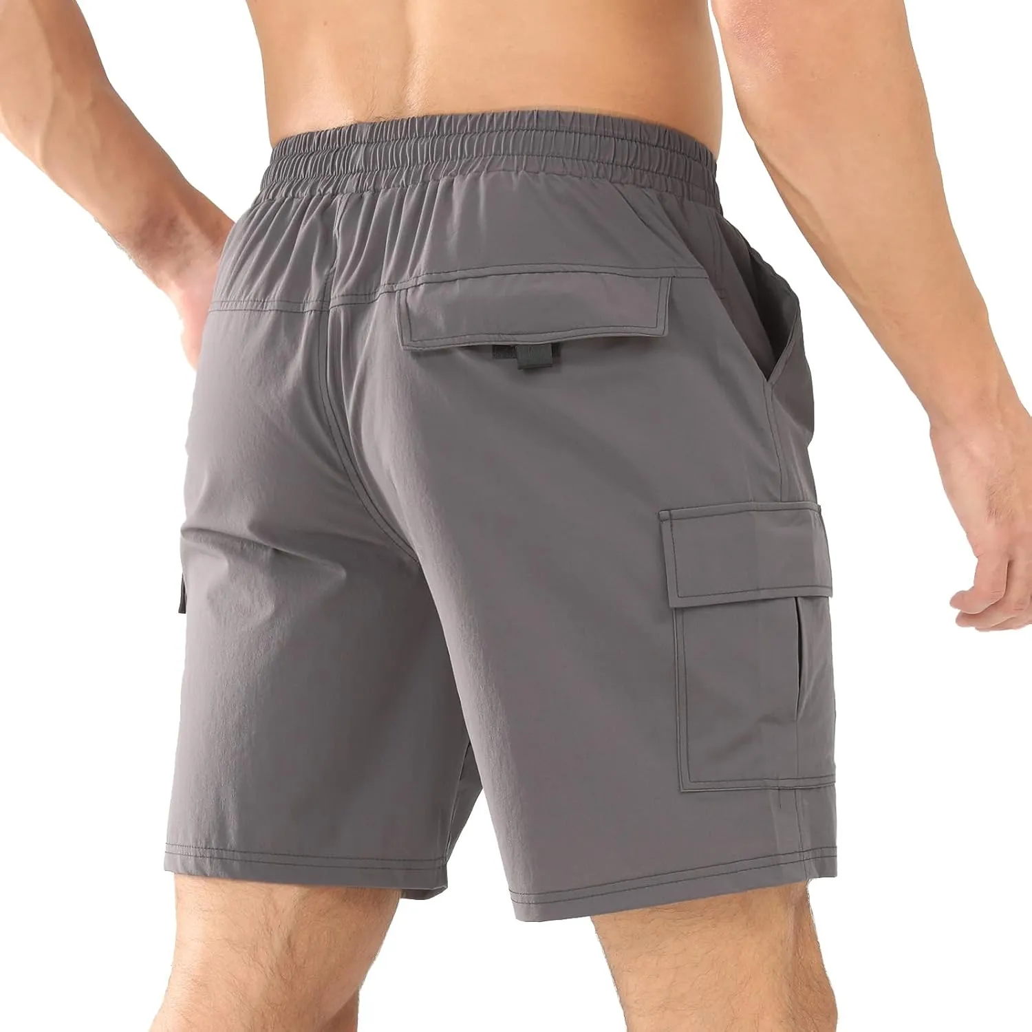 Surenow Men's Athletic Running Shorts Quick Dry Hiking Shorts Men Lightweight Sports Gym Shorts Workout Gym Short for Men
