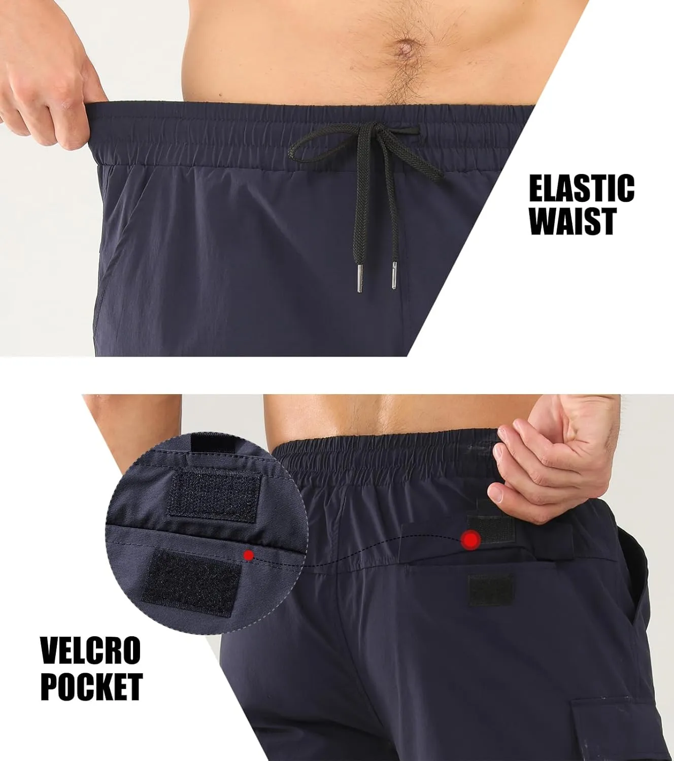 Surenow Men's Athletic Running Shorts Quick Dry Hiking Shorts Men Lightweight Sports Gym Shorts Workout Gym Short for Men