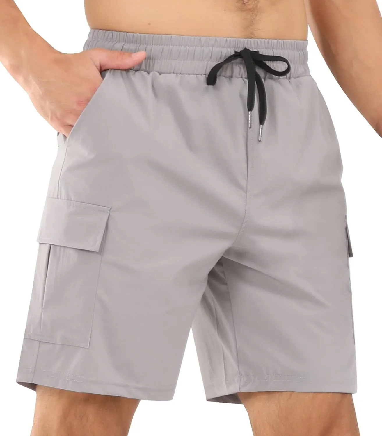 Surenow Men's Athletic Running Shorts Quick Dry Hiking Shorts Men Lightweight Sports Gym Shorts Workout Gym Short for Men