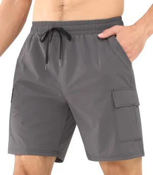 Surenow Men's Athletic Running Shorts Quick Dry Hiking Shorts Men Lightweight Sports Gym Shorts Workout Gym Short for Men