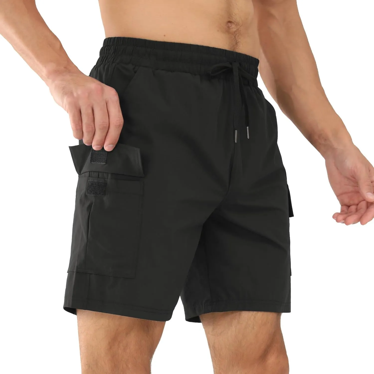 Surenow Men's Athletic Running Shorts Quick Dry Hiking Shorts Men Lightweight Sports Gym Shorts Workout Gym Short for Men