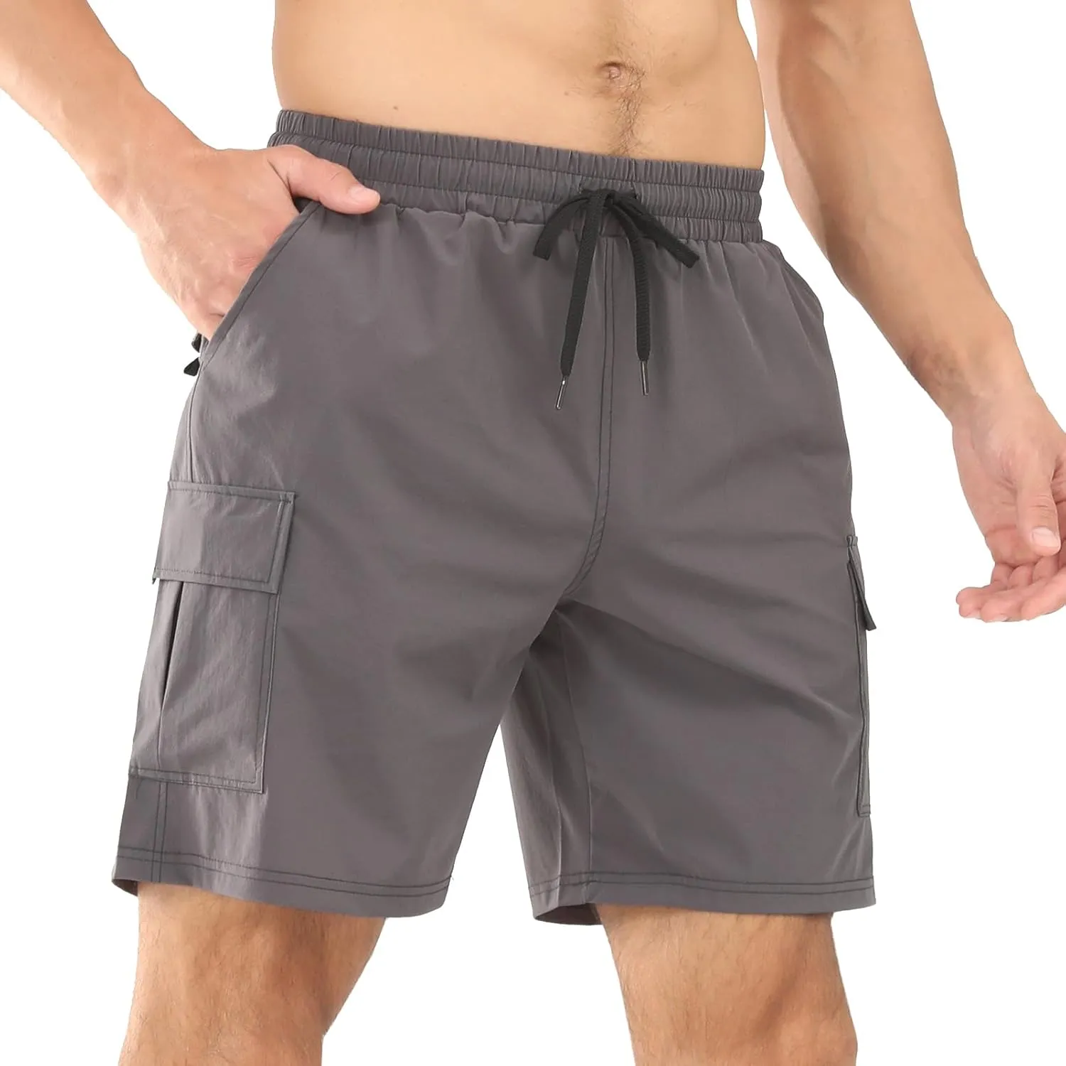 Surenow Men's Athletic Running Shorts Quick Dry Hiking Shorts Men Lightweight Sports Gym Shorts Workout Gym Short for Men