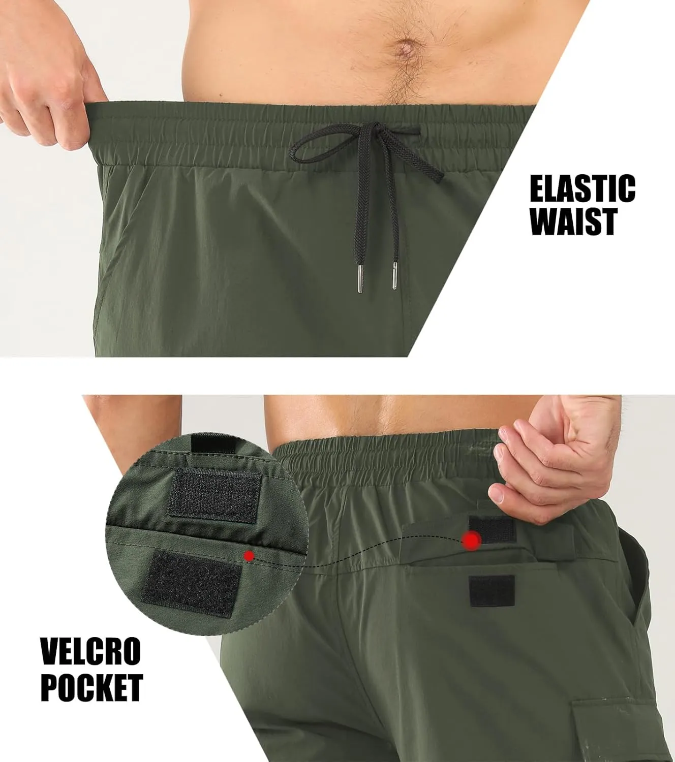 Surenow Men's Athletic Running Shorts Quick Dry Hiking Shorts Men Lightweight Sports Gym Shorts Workout Gym Short for Men