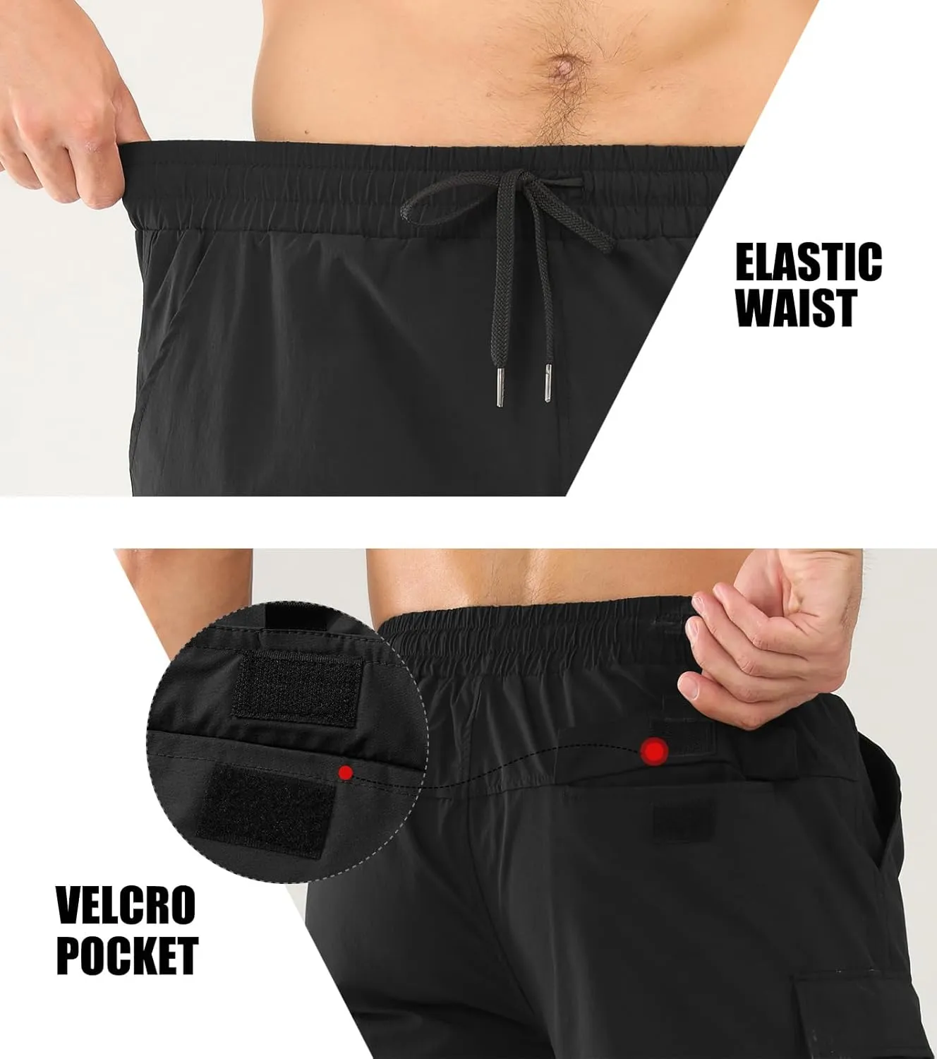 Surenow Men's Athletic Running Shorts Quick Dry Hiking Shorts Men Lightweight Sports Gym Shorts Workout Gym Short for Men