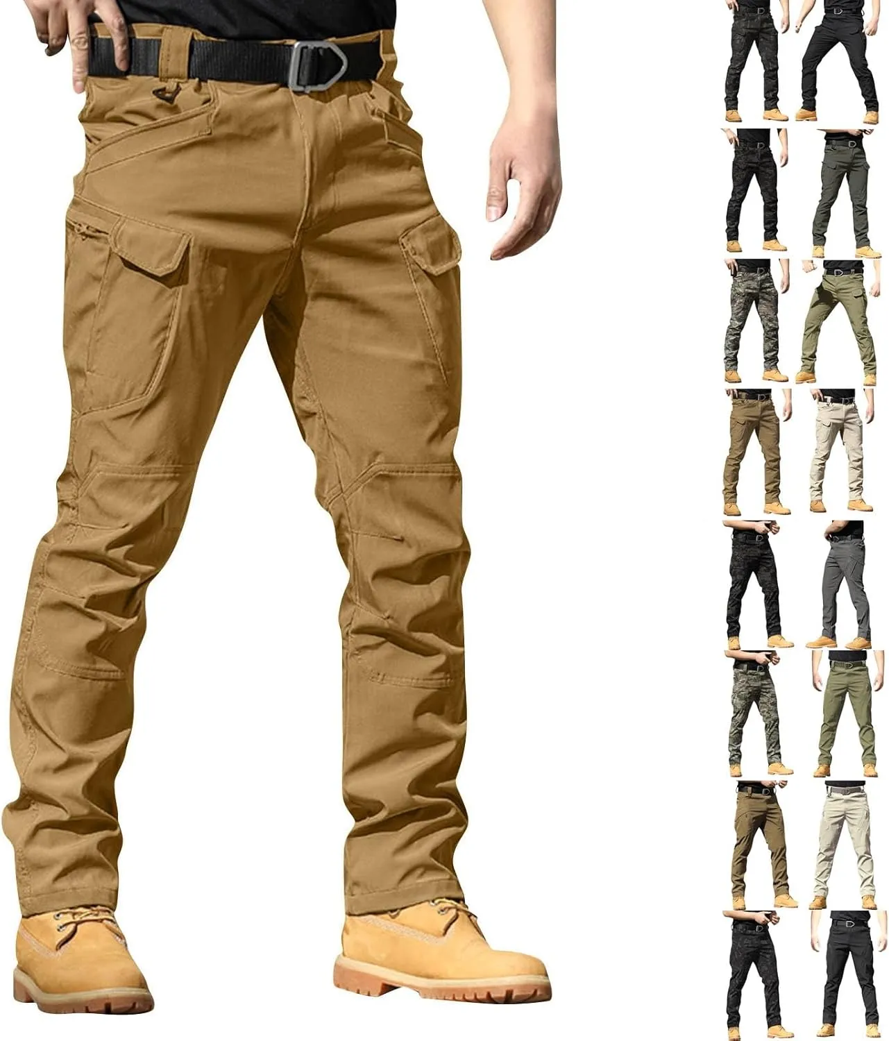 Tactical Cargo Pants for Men Water Resistant Lightweight Hiking Pants Outdoor Relax Fit Flex Work Pants Multi Pockets