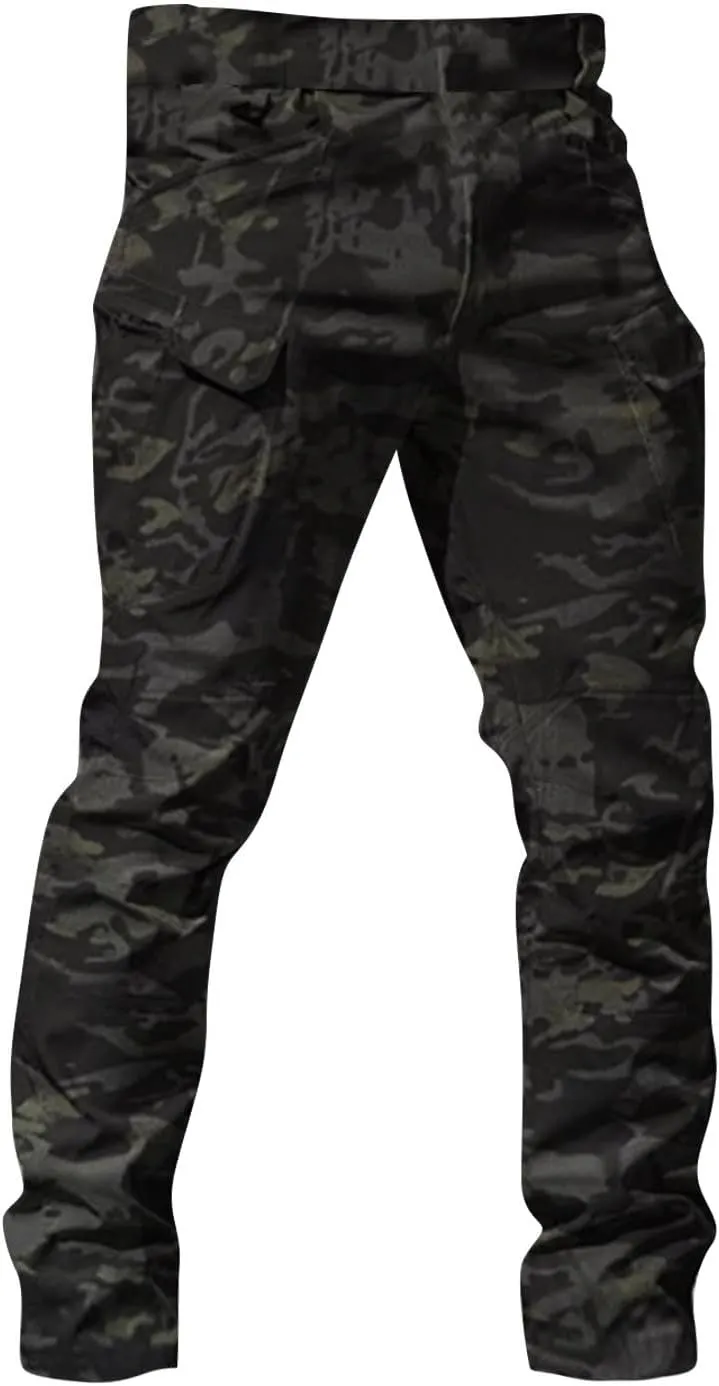 Tactical Cargo Pants for Men Water Resistant Lightweight Hiking Pants Outdoor Relax Fit Flex Work Pants Multi Pockets