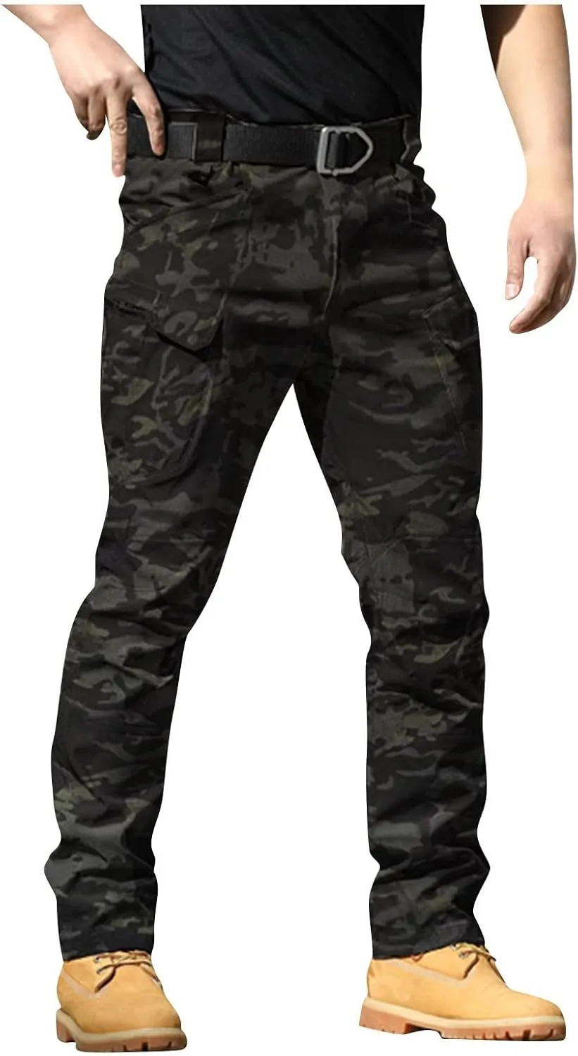 Tactical Cargo Pants for Men Water Resistant Lightweight Hiking Pants Outdoor Relax Fit Flex Work Pants Multi Pockets