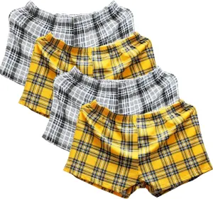 TAPUU Mens Cotton Plaid Boxers Woven Pajama Shorts