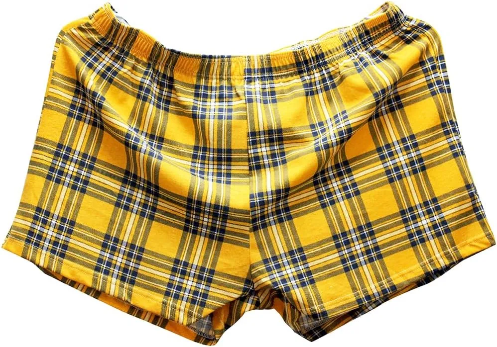 TAPUU Mens Cotton Plaid Boxers Woven Pajama Shorts