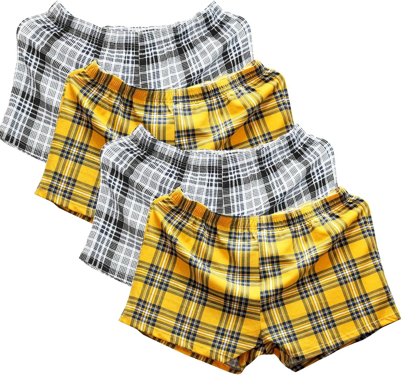 TAPUU Mens Cotton Plaid Boxers Woven Pajama Shorts