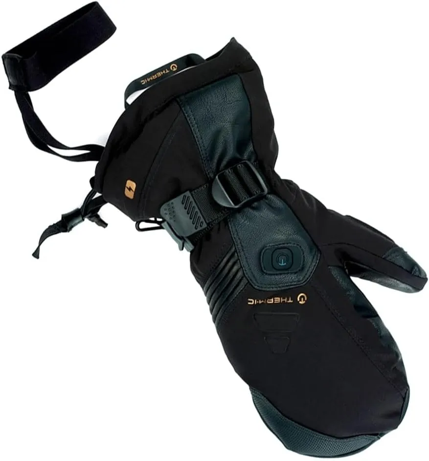 Thermic Men's Ultra Warm Insulated Windproof Leather Rechargeable Heat Mittens