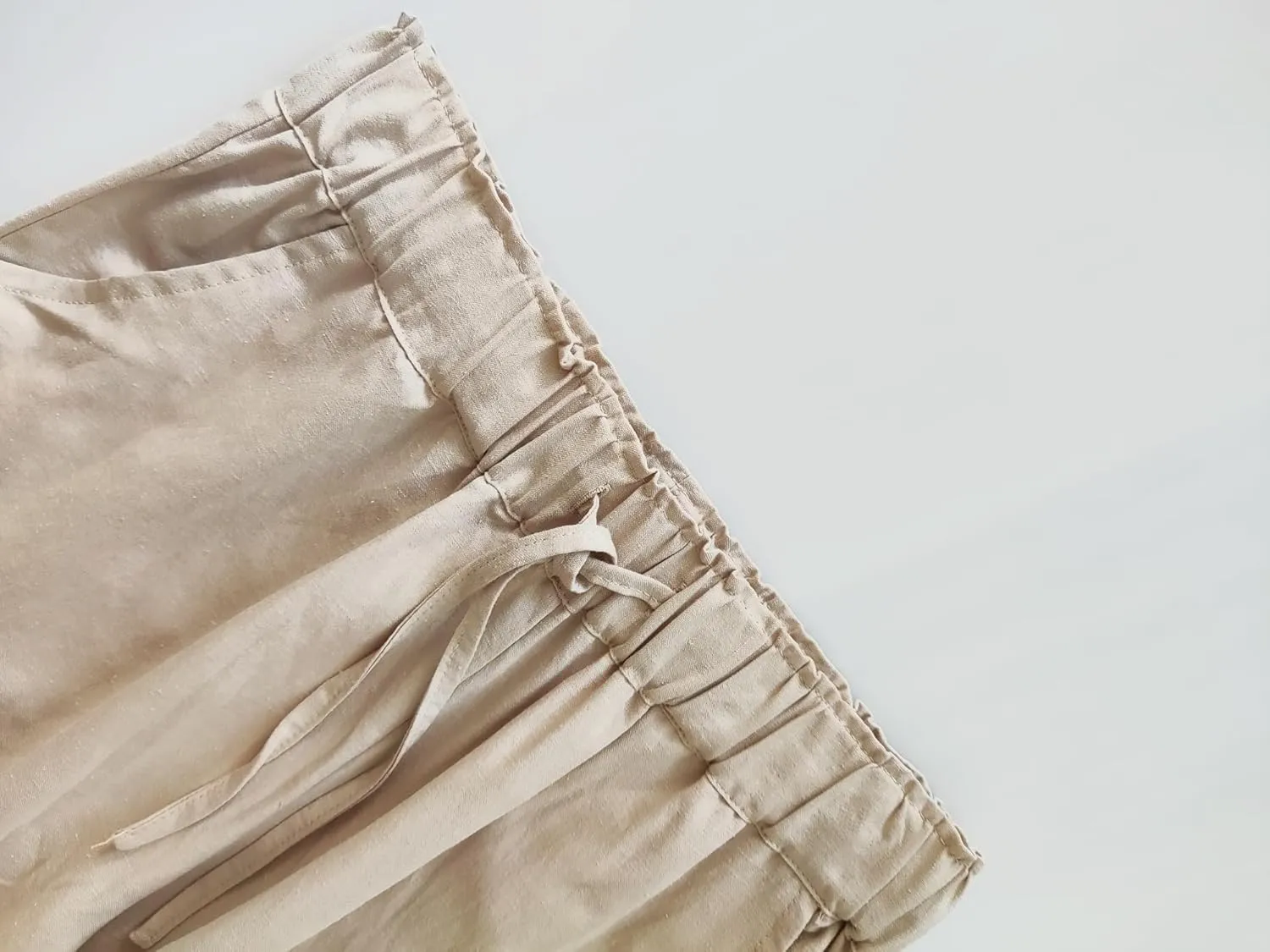 TONCHENGSD Women's Linen Drawstring Elastic Waist Wide Leg Pants with Pockets