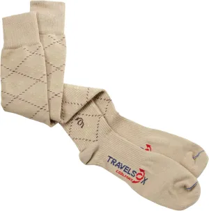 Travelsox Odissey Flight OTC Support Compression Travel Recovery Socks,TS5000, Khaki, Large