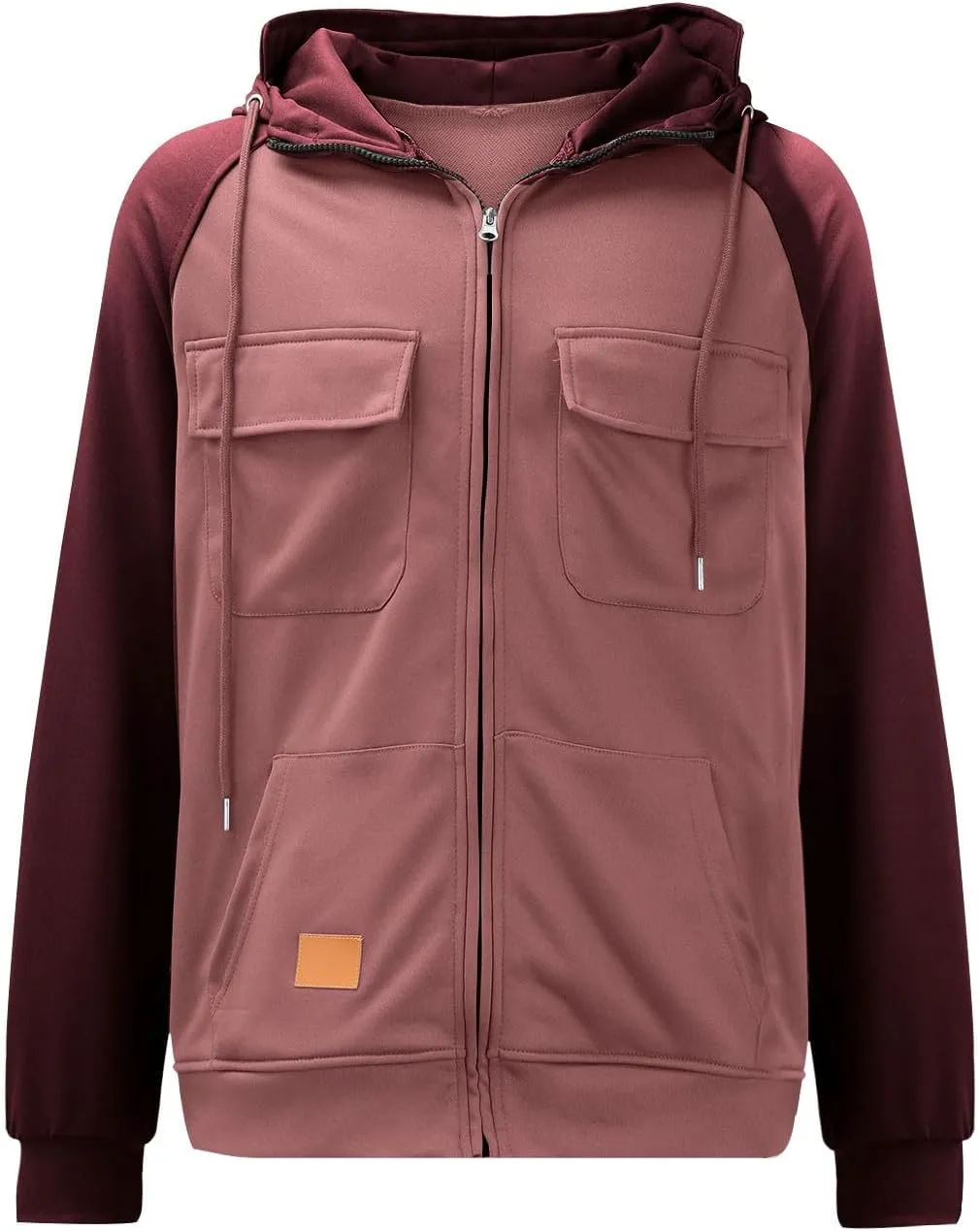 Vintage Hoodies For Men Military Workout Casual Cargo Pullover Coat Full Zip Hooded Outfit Tops Heavy Weight Jacket