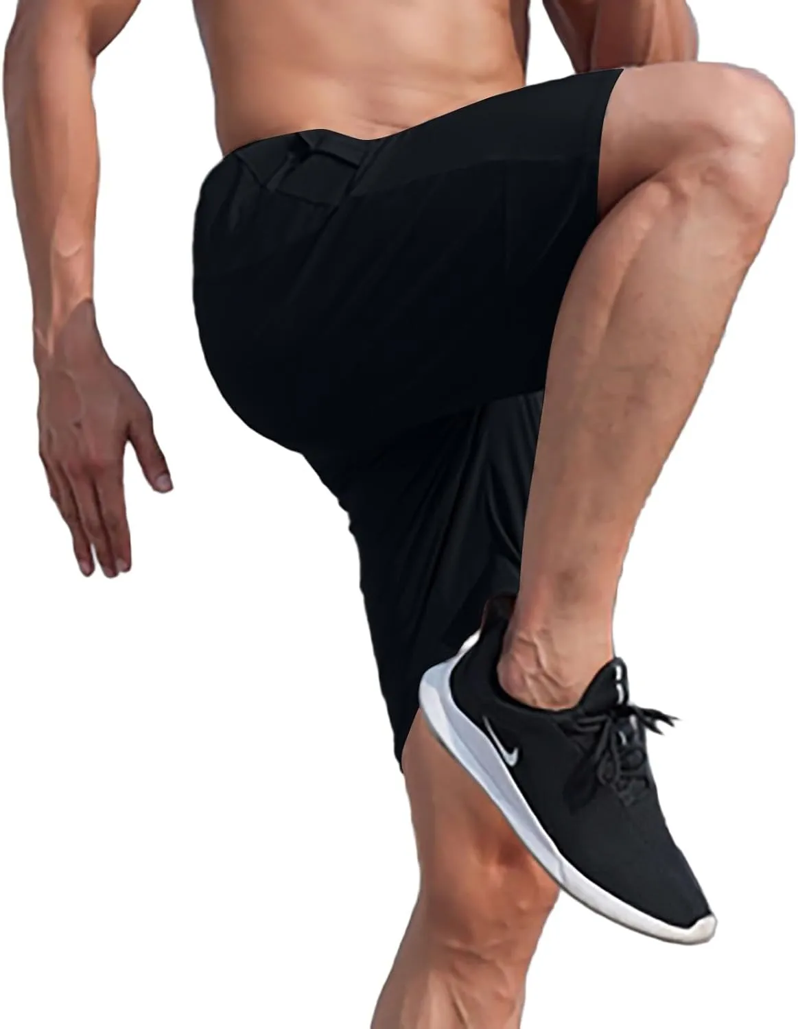 WENKOMG1 Mens Gym Shorts 3" Quick Dry Bodybuilding Workout Shorts Lightweight Running Jogging Lounge Gym Bottoms