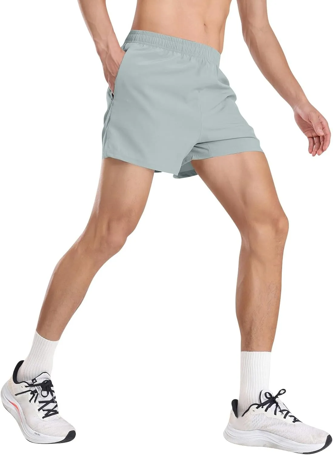 WENKOMG1 Mens Gym Shorts 3" Quick Dry Bodybuilding Workout Shorts Lightweight Running Jogging Lounge Gym Bottoms