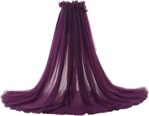 Women 5-Layers Tulle Tutu Long Train Skirts Wedding Party Cocktail Prom Bandage Mesh Maxi Dress