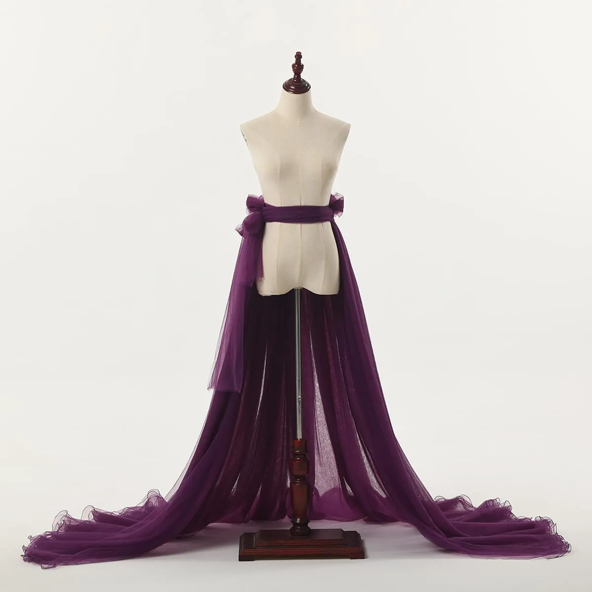 Women 5-Layers Tulle Tutu Long Train Skirts Wedding Party Cocktail Prom Bandage Mesh Maxi Dress