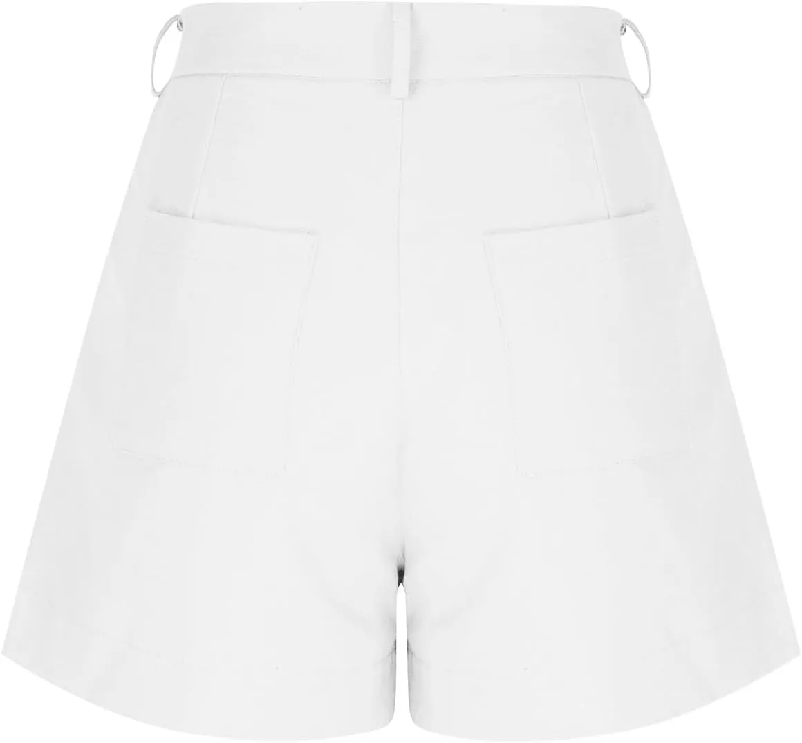 Women Linen Shorts Summer Casual Work Out Shorts High Waisted Bermuda Shorts Dressy Wide Leg Shorts with Pockets