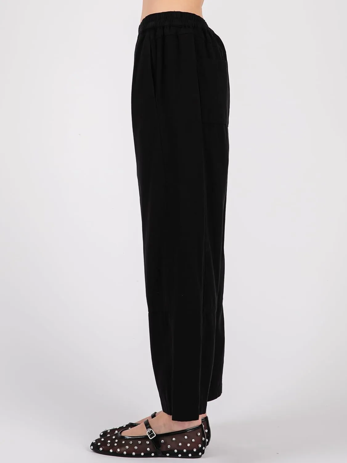 Women's Casual Cotton Linen Pants - Elastic Waist Relax Fit Lantern Trousers for Summer and Fall