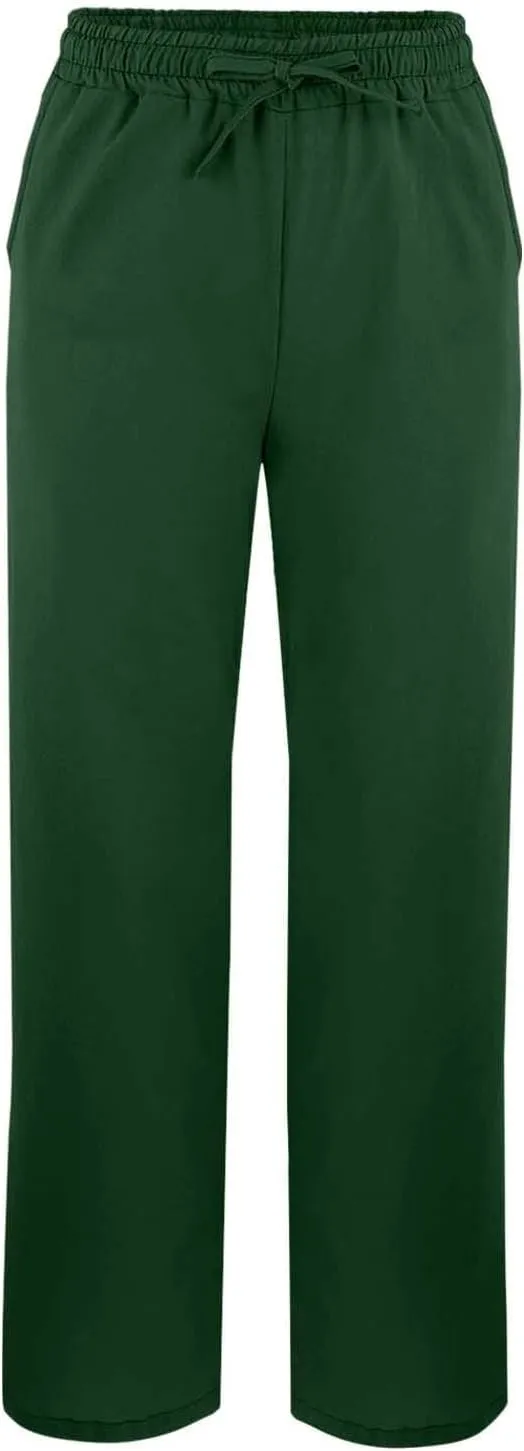 Womens Casual Cotton Linen Pants Lightweight Summer Relax Fit Elastic Waist Plus Size Solid Lounge Long Trousers