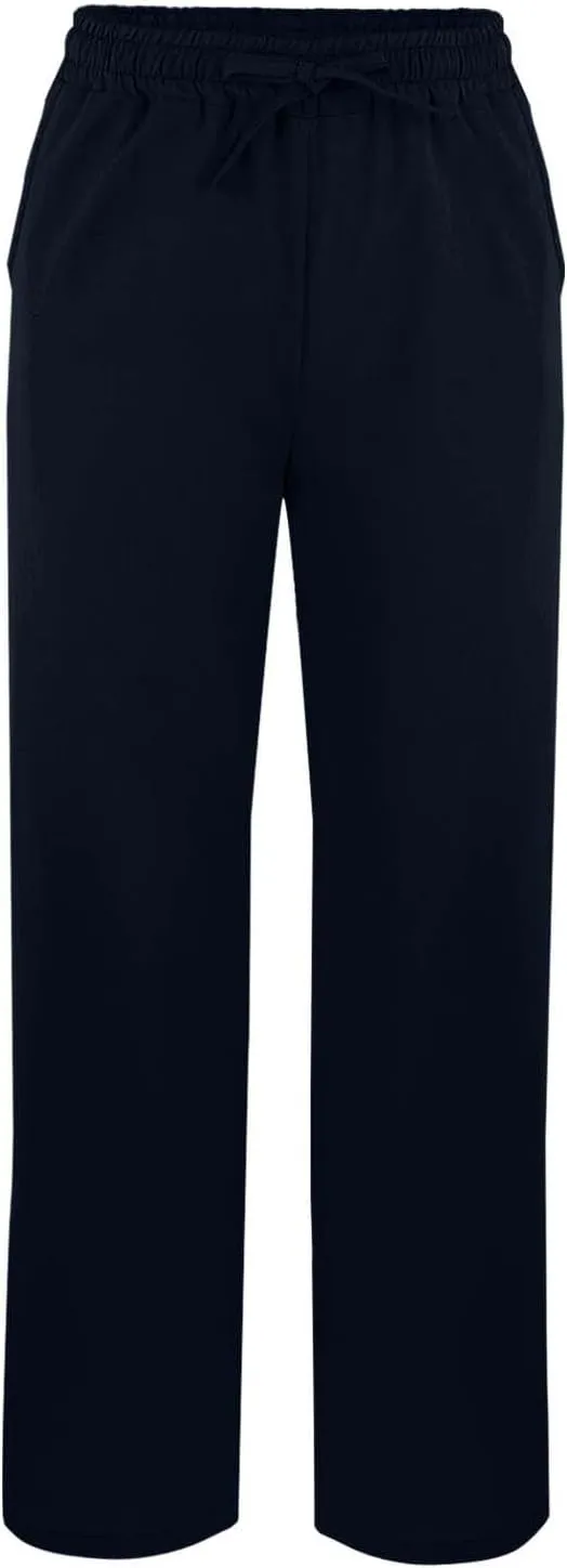 Womens Casual Cotton Linen Pants Lightweight Summer Relax Fit Elastic Waist Plus Size Solid Lounge Long Trousers