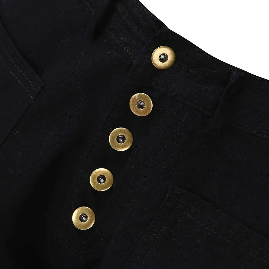 Women's Flare Bell Bottom High Waist Jeans Vintage Stretch Bootcut Denim Trouser with Pockets