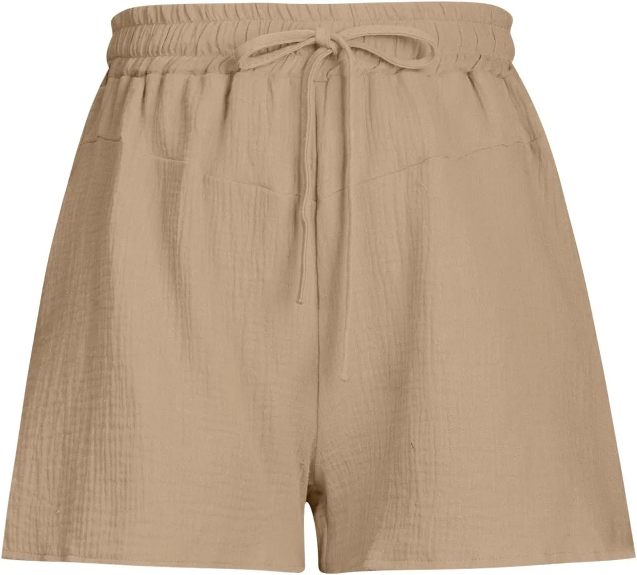 Women's Green Solid Cotton Linen Bermuda Shorts