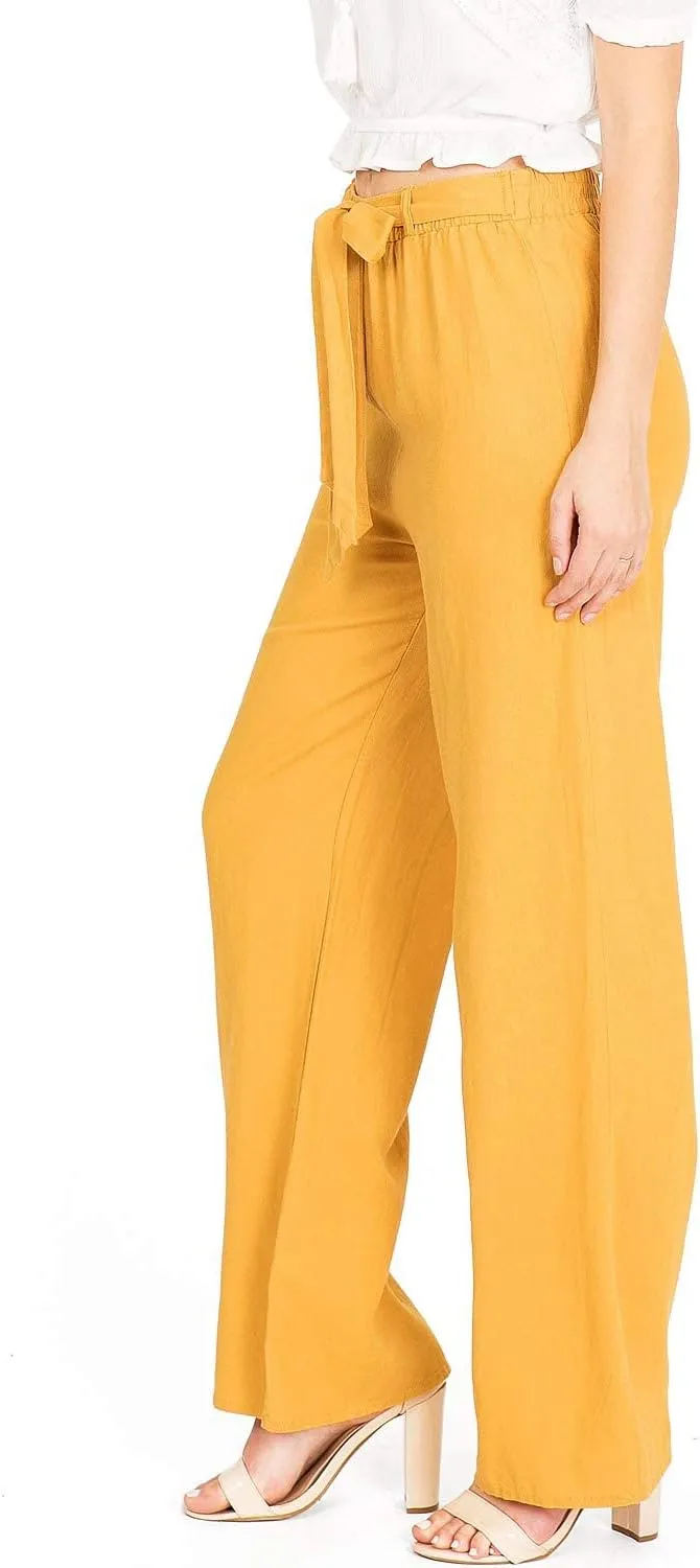 Women's Juniors Wide Leg Spring Linen Pants