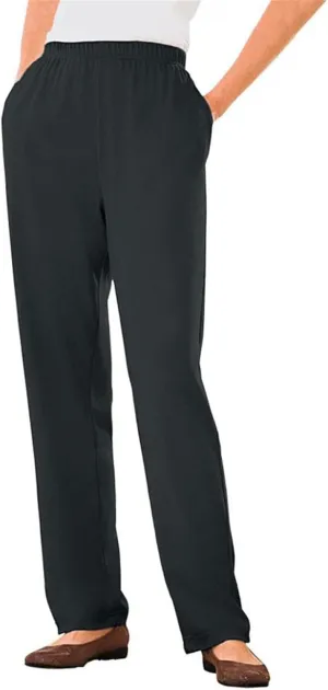 Women's Knit Pull on Sweatpants, Cotton Blend with Flat Front Waistband