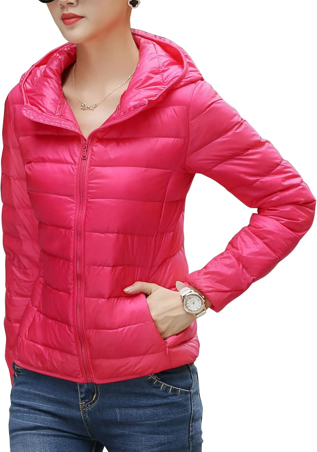 Women's Light Weight Down Jacket with Hood