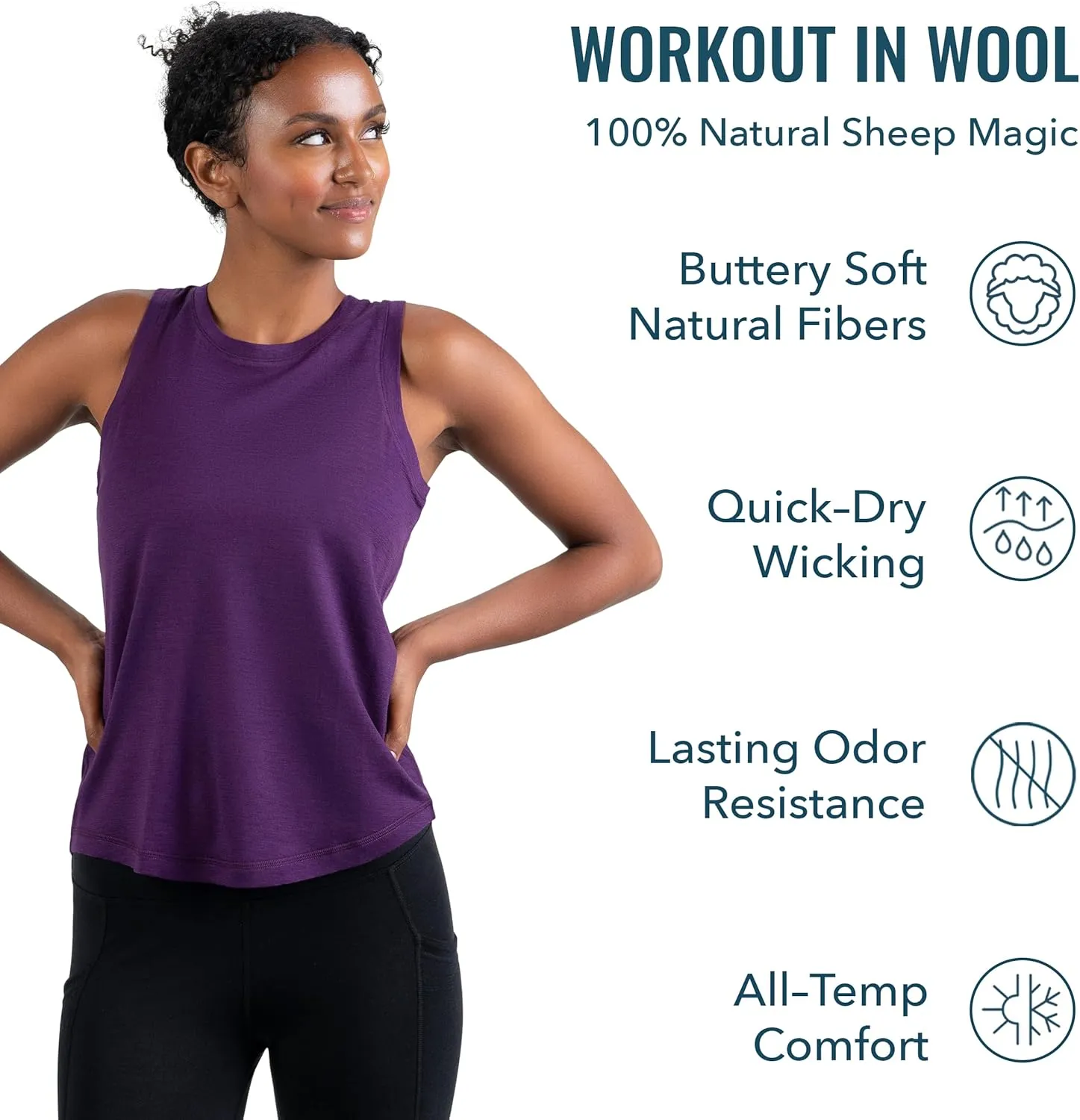 Women's Merino Tank Top by Woolly | RWS Certified | Soft, Stink Free, Seattle Designed