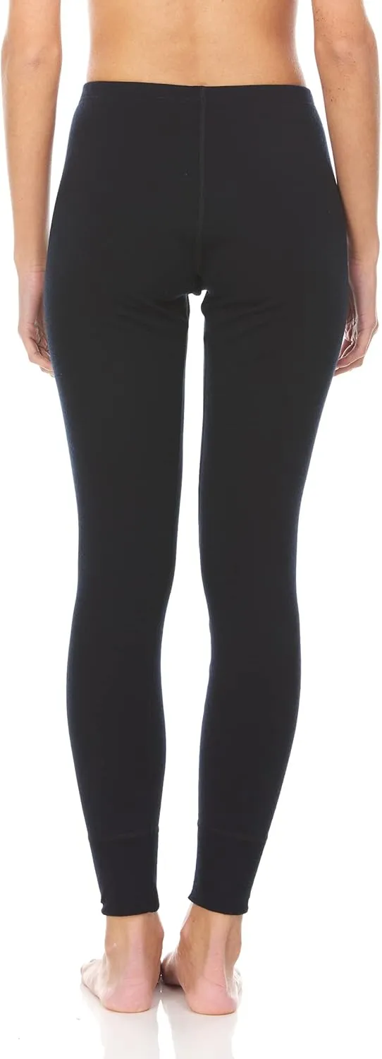Women's Midweight 100% Merino Wool Base Layer Bottoms - Winter Leggings - Cold Weather Thermals - Anti Odor