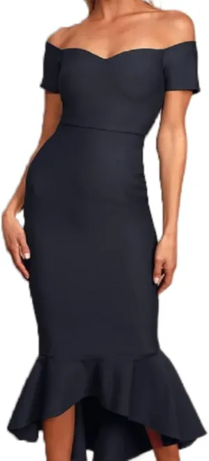 Women's One Neck Solid Color Dresses Strapless Silk Vintage Package Hip Gowns Prom Evening Gowns