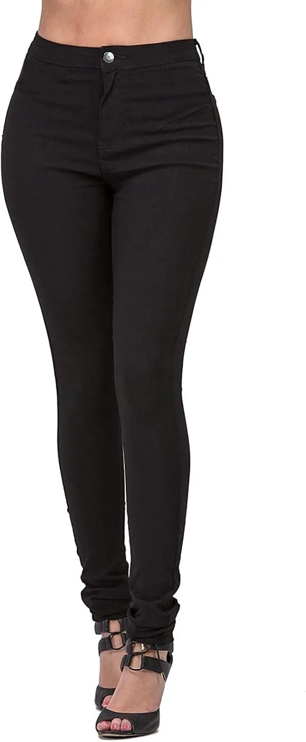 Womens Stretch Jeggings with Pockets Ripped High Waisted Classic Butt Lifting Yoga Leggings Fitted Denim Ankle Jeans